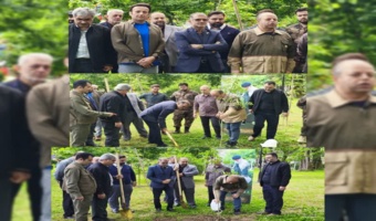 به مناسبت روز خلیج فارس  کاشت نهال در جوار گلزار شهدای گمنام رشت برگزار شد
