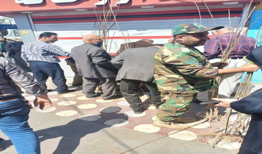 توزیع 300 اصله نهال در راهپیمایی روز جهانی قدس 