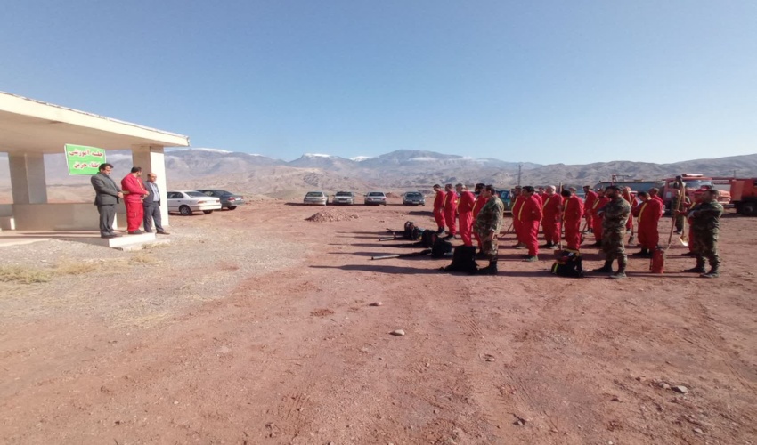 برگزاری رزمایش اطفا حریق به مناسبت گرامیداشت هفته پدافند غیرعامل در شهرستان رودبار