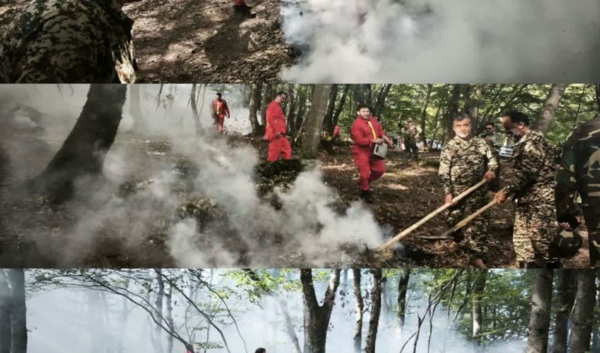 برگزاری مانور عملیاتی اطفای حریق در پارک جنگلی سراوان